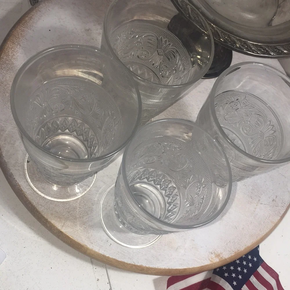 Vintage Duncan Miller stemmed water goblets set of 4